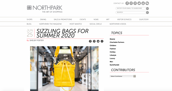 Dallas NorthPark Center - Sizzling Bags for Summer 2020