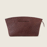 Back view of the Blake Large Clutch in brown ostrich