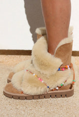 LEO RAINBOW BEADS Shearling Boots