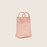Lola Mini Shopper in champagne ostrich, three-quarter view