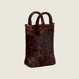 Lola Mini Shopper in cheetah print calf hair, three-quarter view