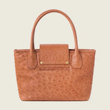 Back view of the Lucille Mini Tote in tan ostrich