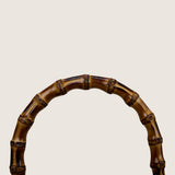Detail of the bamboo handle on the Mia Vanity Bag
