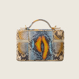 Back view of the Mia Vanity Bag in desert sky python