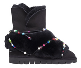 LEO RAINBOW BEADS Shearling Boots