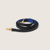 Black ostrich shoulder strap with gold hardware for the Taylor Mini Clutch