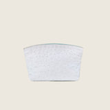 Front view of the Taylor Mini Clutch in white ostrich
