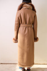 Paige Shearling Long Coat with Fox collar & cuffs