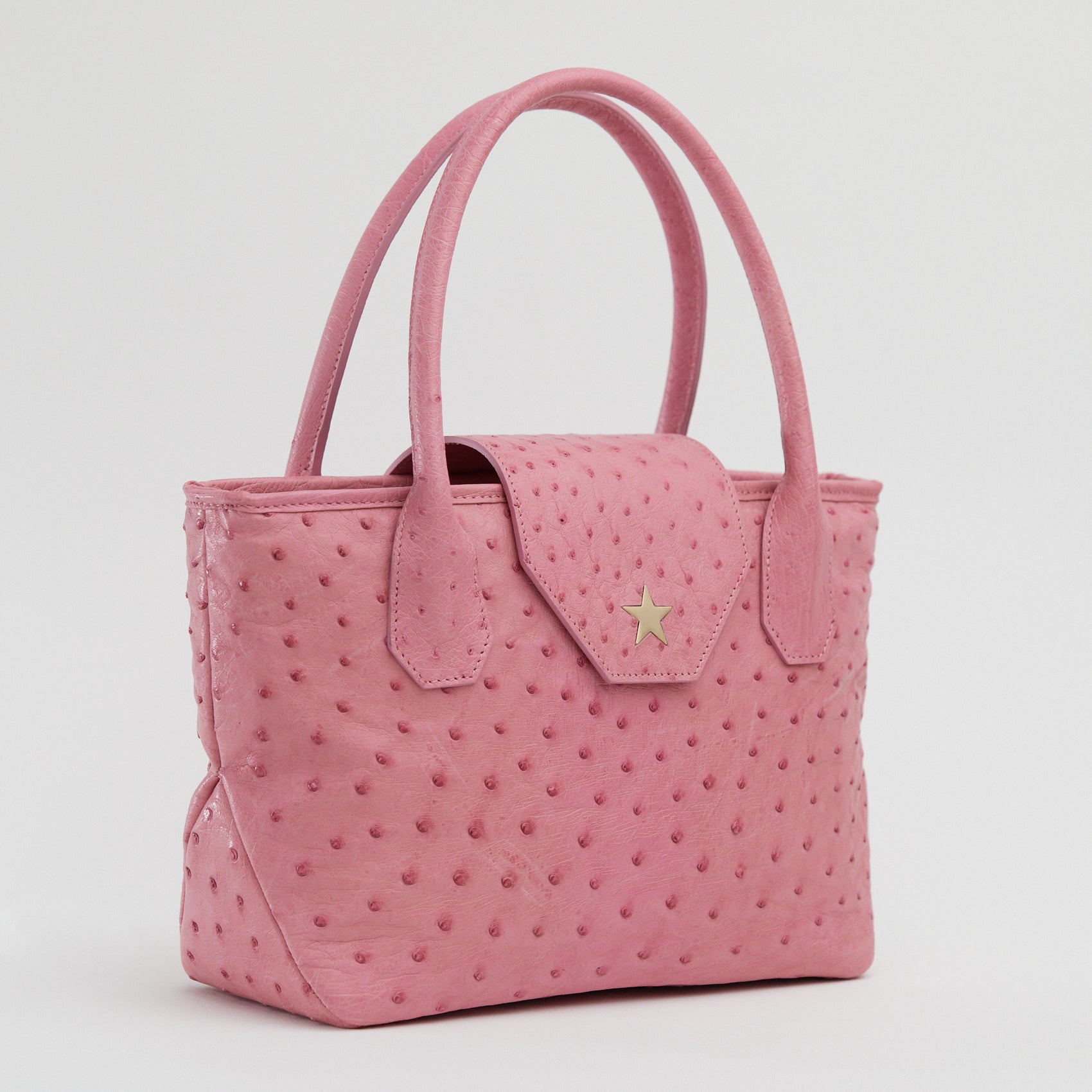 Italy Coccinelle Pink Leather Ostrich Skin Like Style Mini 