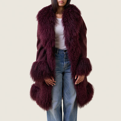 ALEXA SHEARLING & TIBETAN LAMB COAT