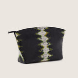 Blake Large Clutch in black and lime python-embossed leather, three-quarter view