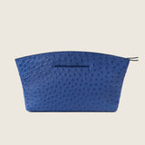Back view of the Blake Large Clutch in blue ostrich