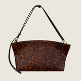 Blake Large Clutch in cheetah print calf hair with its shoulder strap attached
