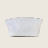 Front view of the Blake Large Clutch in white ostrich