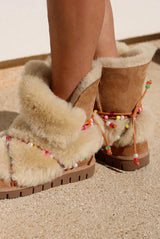 LEO RAINBOW BEADS Shearling Boots