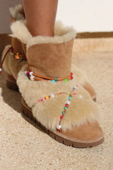 LEO RAINBOW BEADS Shearling Boots