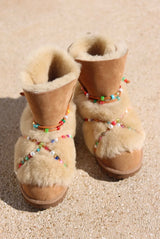 LEO RAINBOW BEADS Shearling Boots
