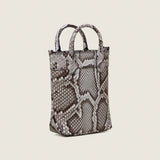 Lola Mini Shopper in Burmese python, three-quarter view
