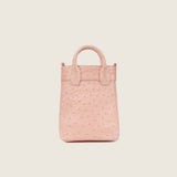 Back view of the Lola Mini Shopper in champagne ostrich