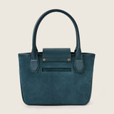 Back view of the Lucille Mini Tote in bottle green suede