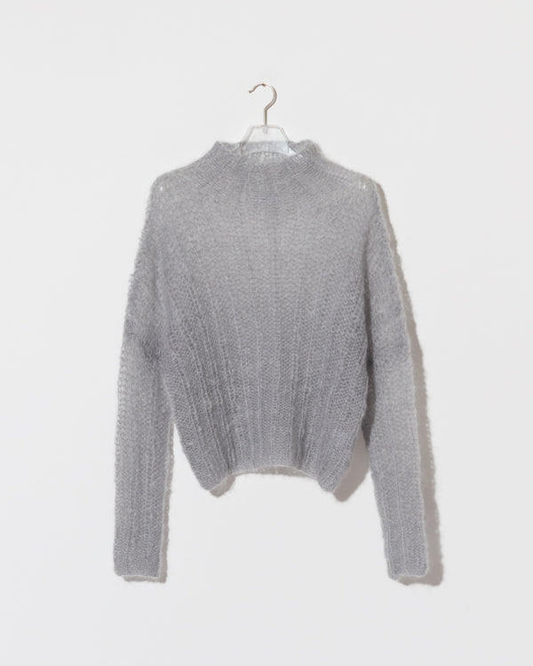 Mohair Ribbed Turtleneck Pullover