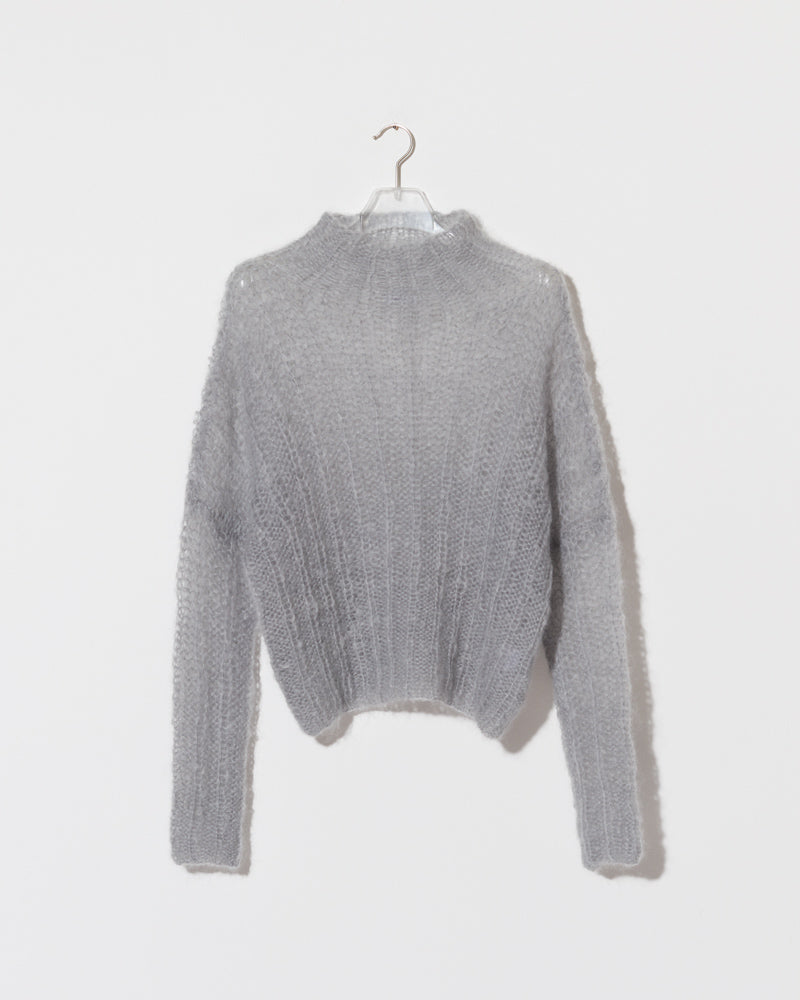 Mohair Ribbed Turtleneck Pullover