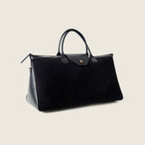 Maverick Weekender in black suede, three-quarter view