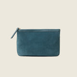 Detachable bottle green suede cosmetic pouch from the Maverick Weekender