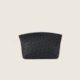 Front view of the Taylor Mini Clutch in black ostrich