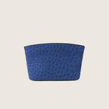 Front view of the Taylor Mini Clutch in blue ostrich