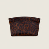 Front view of the Taylor Mini Clutch in cheetah print calf hair