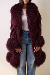 ALEXA SHEARLING & TIBETIAN LAMB COAT