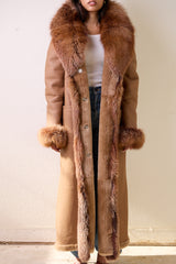 Paige Shearling  Long Coat with Fox collar & cuffs