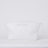 Blake  Oversized White Ostrich Clutch