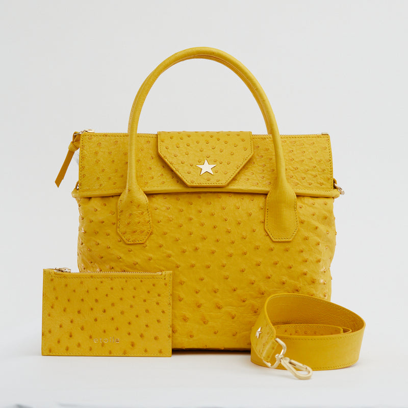 Lucille Mini Yellow Ostrich