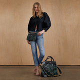 Alessia Large Wild Green Embossed Python