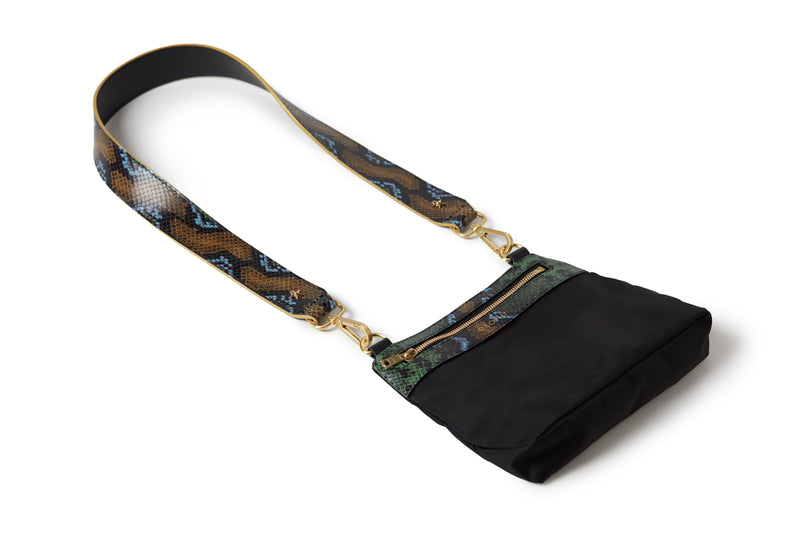 Crossbody Black / Wild Green Python