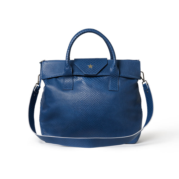 Rachel Medium Tote Embossed Navy Blue/Silver BOA