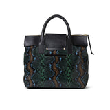 Alessia Large Wild Green Embossed Python