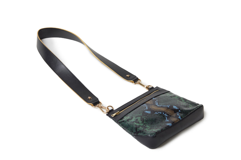 Alessia Large Wild Green Embossed Python